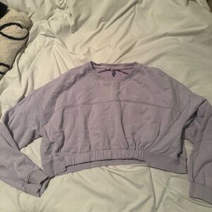 Free People Movement On Your Mark Crop Lavender Sweatshirt